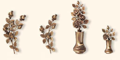 Цветы из бронзы, вид фурнитуры для захоронений